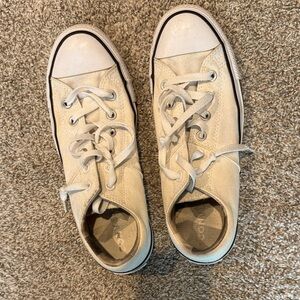 Casual Cream Lace-Up Sneakers